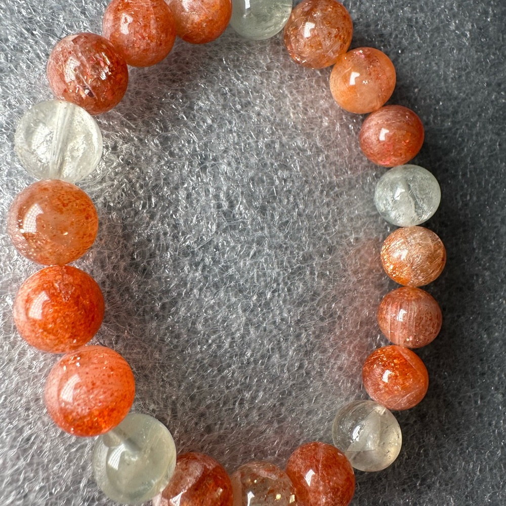 Stunning 10MM Arusha Sunstone Natural Crystal Bracelet